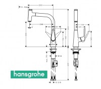 MEDIDAS HANSGROHE TALIS SELECT S COCINA 72822000